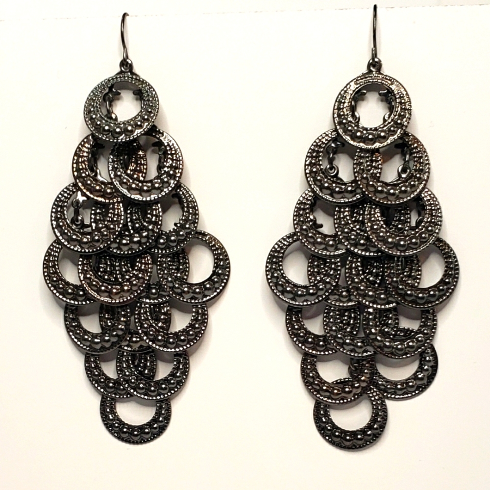 Gunmetal Dangle Earrings